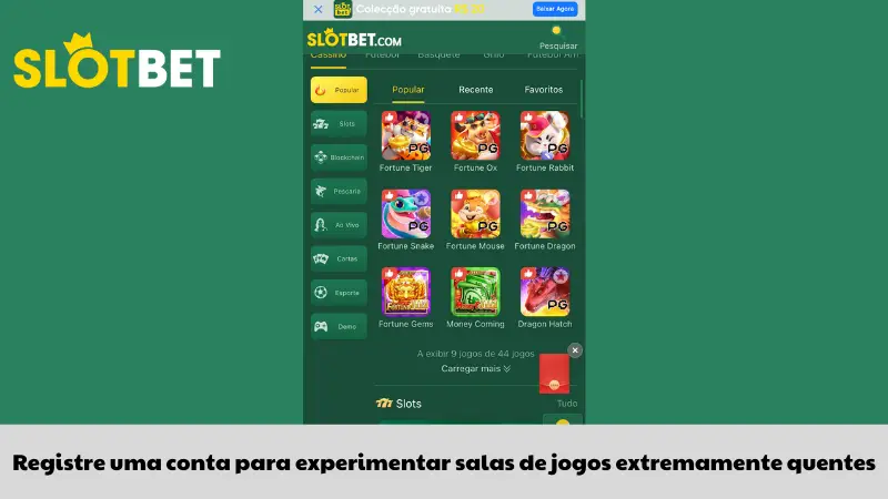 Cadastre-se no Slotbet para participar de jogos especiais